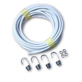 Expanderseil Weiß 8 mm Gummiseil 10 m mit 4 Haken