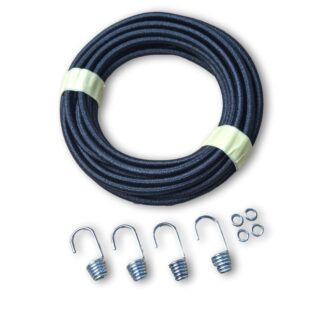 Expanderseil Schwarz 8 mm Gummiseil 10 m mit 4 Haken